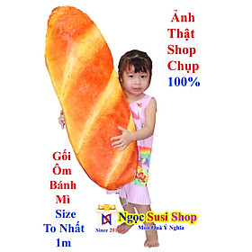 GỐI ÔM BÁNH MÌ 3D SIZE KHỔNG LỒ 1M SIÊU MỊN