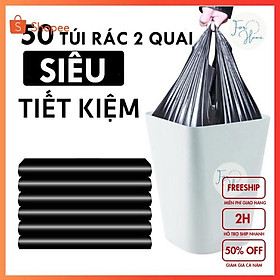 Mua SIÊU DAI SIÊU BỀN 50 Túi Rác 2 Quai Màu Đen Size To 30x50 Tiện Dụng