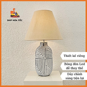 Mua Đèn bàn gốm sứ màu trắng size lớn trang trí phòng khách DS1998B