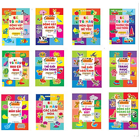Hình ảnh Sách - Bộ 12 cuốn Bé tập làm họa sĩ - Bé tô màu (Song ngữ Anh VIết) - ndbooks