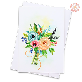 Thiệp Giấy Xoắn Nghệ Thuật - Thiệp Bó Hoa - Bouquet-Shaped Card - Flower- Việt Net - VN2NN111043NN - 11.5 x 16.5