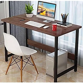 Mua BÀN HỌC KÈM KÊ CHÂN   MẶT BO 4 GÓC CAO CẤP (Full phụ kiện lắp ráp) - Nâu đậm 80x40x75