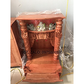 Mua Bàn thờ thần tài ông địa gỗ xoan quỳ trụ điện tử ngang 68 cm