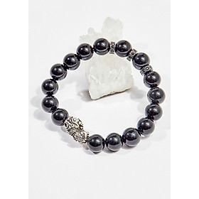 Vòng tay phong thủy đá obsidian charm tỳ hưu 10mm mệnh thủy , mộc- Ngọc Quý Gemstones