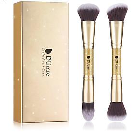 Combo cọ trang điểm DUcare 2 PCS Double-ended Makeup Brushes Foundation Powder Contour Brush