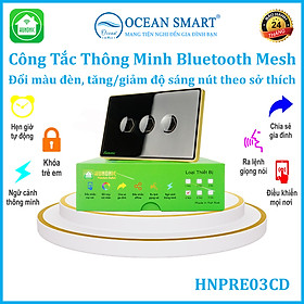 Mua Công Tắc Cảm Ứng Thông Minh Hunonic Premium  Công Tắc Điều Khiển Từ Xa Qua Điện Thoại Viền Vàng - HNPRECD