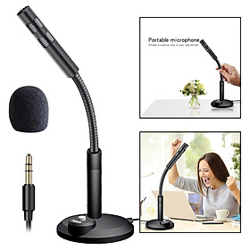 USB/3.5mm Computer Microphone, Plug & Play Desktop Omnidirectional Condenser PC Laptop Mic, with Independent Switch for Voice/Video Chat Conference