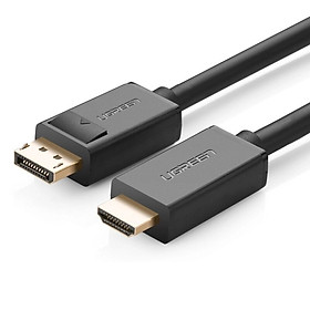 Cáp chuyển đổi DisplayPort sang HDMI 2M màu Đen Ugreen 10202DP101 Hàng chính hãng
