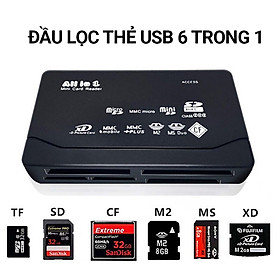Mua Đầu Đọc Thẻ Nhớ đa năng 6 trong 1 - Multi Card Reader All In One 6 in 1 dùng cho máy ảnh  máy quay  máy tính để đọc và sao chép dữ liệu
