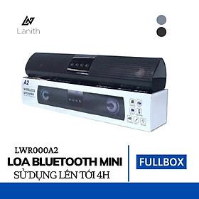 Loa bluetooth speaker LANITH A2 dáng dài 2 loa cực đỉnh – Tặng kèm dây sạc 3 đầu - Kiểu dáng sang trọng hỗ trợ thẻ nhớ, đài FM - Hàng nhập khẩu – LWR000A2.CAP001