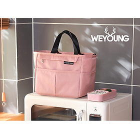 Mua Túi đựng hộp cơm cao cấp. Túi giữ nhiệt đa năng nhiều lớp. Túi đựng đồ ăn trưa. Túi chống toả nhiệt  dày dặn  có tay xách  phong cách Hàn Quốc thời trang  hiện đại. B8055