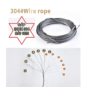 Mua Dây cáp giàn phơi thông minh INOX 304 DÀI 10m  cáp giàn phơi quần áo  cuộn dây cáp inox 304 (2 sợi)