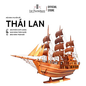 Mua Mô hình thuyền cổ THÁI LAN cao cấp  mô hình thuyền gỗ tự nhiên sang trọng lắp ráp sẵn 1st FURNITURE
