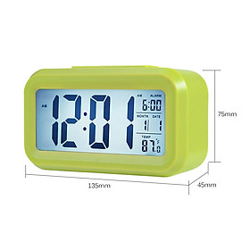 Smart Digital Alarm Clock with Date and Temperature Snooze Button on Top Battery Operated Rectangle Desk Clock with