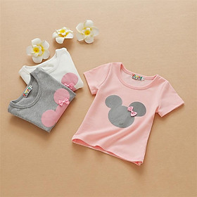 Áo Thun Tay Ngắn Vải Cotton Mới Cho Ngắn Tay Cho Bé Gái Trẻ Em