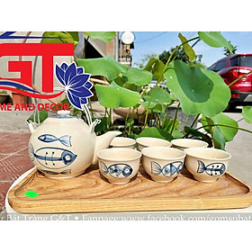 Mua  Giá hủy diệt   Ảnh thật   Chính hãng  Bộ trà Nhật vẽ xương cá