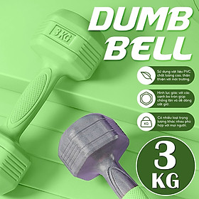 Bộ 2 tạ tay 3kg Model Q304 - Q314 cao cấp tập Gym BG (hàng nhập khẩu) - 314-3KG-XANH LÁ