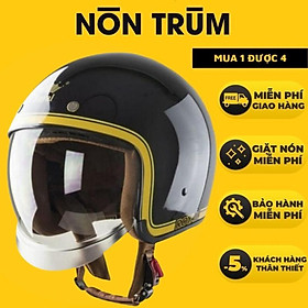 Nón bảo hiểm 3/4 ROYAL M139 có kính âm V10 ĐEN