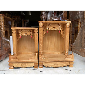 Mua Bàn thờ thần tài ông địa gỗ Gõ Đỏ cột Tròn trơn chữ Lộc 48 X 68CM ( Hàng loại 1 )