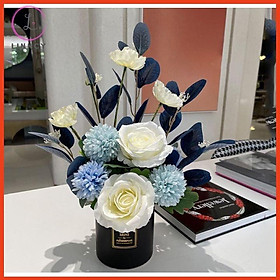 Hoa giả, bình hoa cao 20-35cm nhiều mẫu trang trí bàn, kệ tủ, giá sách