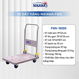 Mua Xe Đẩy Hàng Nikawa FWS-150DS/300DS tải trọng 150-300kg sàn nhựa bánh xe cao su cao cấp. bảo hành 18 tháng - Xám