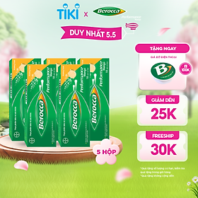 Combo 5 Viên Sủi Bổ Sung Vitamin BEROCCA Performance Hộp 10 Viên x4 Hỗ Trợ Tăng Cường Sức Đề Kháng