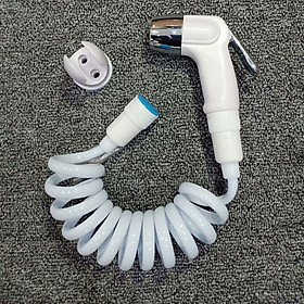Mua Đầu vòi xịt vệ sinh tăng áp nhựa ABS màu trắng - Dây mềm cho vòi xịt vệ sinh uốn hình lò xo bằng nhựa PU dài 1M  A34-1 - màu trắng A34-1-99