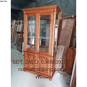 Mua Tủ đựng rượu vuông gỗ xoan đào kích thước: cao 1m90 rộng 80 sâu 40cm