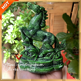 Mua Tượng Đá Trang Trí Tượng Ngựa Phong Thủy - Màu Xanh Lục Bích - Cao 12cm - Đá Composite