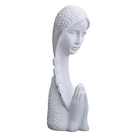 Resin Statue Prayer Women Sculpture Indoor Tabletop Figurine Human Redemption Statue Living Room Bedroom Shelf Display