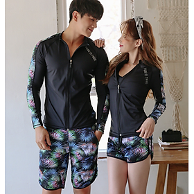 Hình ảnh Đồ Bơi Cặp Nam Nữ Tay Dài Chống Nắng AT225 MayHomes Thun Lạnh Co Giãn Tốt UPF 50+, Long-Sleeve Rash Guard Swimsuit