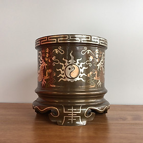Mua Bát Hương 16 Bằng Đồng Đỏ Khảm Tam Khí Song Long Chầu Nguyệt