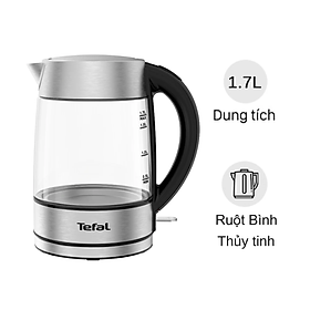 Bình đun siêu tốc thủy tinh 1.7L Tefal KI772D38 - 2400W - Hàng chính hãng