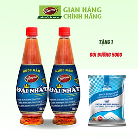 Combo 2 chai Nước Mắm Barona Đại Nhất 12 độ đạm 750ml tặng 1 gói đường Biên Hòa 500gr