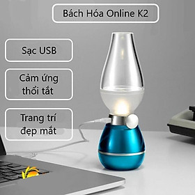 Đèn dầu thờ điện tử cảm ứng LED thổi tắt sạc pin điện không khói trang trí bàn thờ