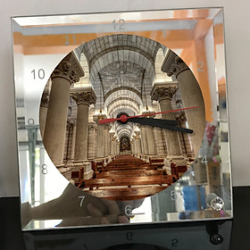 Mua Đồng hồ thủy tinh vuông 20x20 in hình Church - nhà thờ (246) . Đồng hồ thủy tinh để bàn trang trí đẹp chủ đề tôn giáo