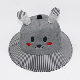 Mũ cho bé gái & bé trai vành nhỏ, thiết kế mặt và 2 tai thỏ độc đáo, ngộ nghĩnh, chất liệu vải mềm mại, che nắng tốt