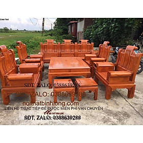 Bộ bàn ghế Âu Á Hộp Cuốn Thư gỗ gõ đỏ