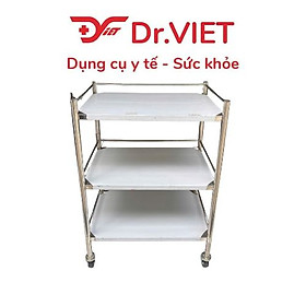Xe đẩy Inox Drviet - 40x60 - 3 tầng - Không hộc