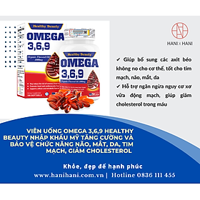 CHÍNH HÃNG Viên uống Omega 3,6,9 Healthy Beauty nhập khẩu Mỹ tăng cường và