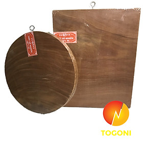 Combo 2 thớt gỗ nghiến cao cấp TOGONI 24cm*3.5cm không tâm và thớt hình chữ nhật 23*27*2cm- Thớt để thái