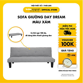 Ghế sofa giường đa năng DAY DREAM khung gỗ, đệm bọc vải cao cấp màu XÁM NHẠT, tựa lưng ngả 3 cấp độ | Index Living Mall - Phân phối độc quyền tại Việt Nam