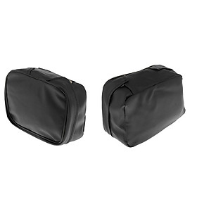 2pcs Black Motorcycle Rear Tail Seat Back Waterproof Travel   Storage