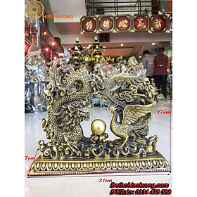 Mua Tượng Linh Vật Rồng Phượng Liền Chầu Ngọc Sum Vầy Bằng Đồng - Vật phẩm phong thủy