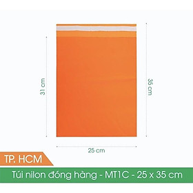 Mua Combo 100 túi gói hàng niêm phong cao cấp màu cam 25cmx 35cm dày  bóng và mịn