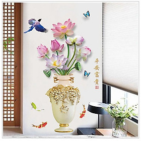Tranh dán tường bình hoa sen xinh - TD014