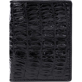 Ví Nam Da Cá Sấu Gai Đuôi Kiểu Đứng Huy Hoàng HT2258 (12.5 x 10 cm) - Đen