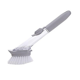 Mua Bàn Chải Cọ Rửa Xoong Nồi Nhà Bếp Đa Năng Có Cán Tay Cầm Có Bình Đựng Xà Phòng + Chổi Cọ + Miếng Nhám Bọt Biển