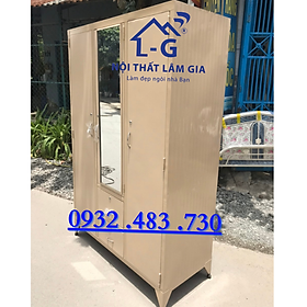Mua Tủ sắt quần áo 3 cánh sơn tĩnh điện cao cấp 2 hộc âm màu xanh biển (1m8x1m2x50)