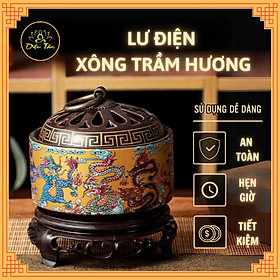 Mua Lư điện xông trầm hương lư xông trầm size to có hẹn giờ có bảo hành dùng để xông trầm  tinh dầu - Diệu Tâm lư điện rồng